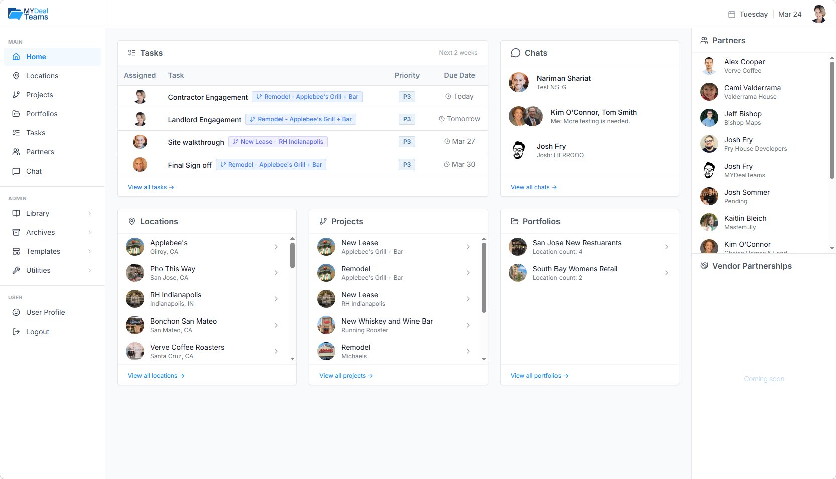 MyDealTeams unified dashboard showing all deal activity